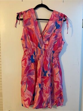 Cupshe Pink and Blue Abstract Print Mini Dress